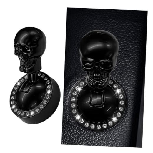 Bling Skull Car Joystick Push Start Button Cover, Cool Rhinestones Automotive