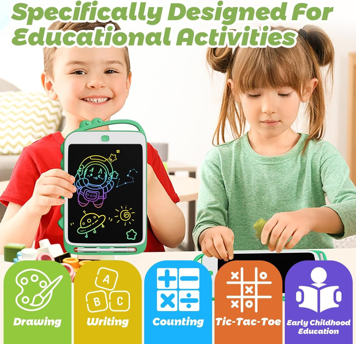 LCD Writing Tablet for Kids, 8.5 Inch Colorful Doodle Board Drawing Pad, Eras...