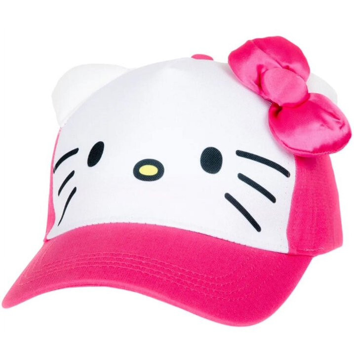 Baseball Cap - Hello Kitty - Face 3D Bow Pink Adjustable Snapack