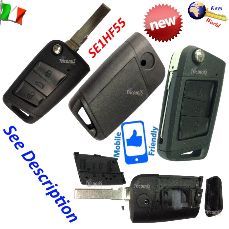 Shell Case Cover Key Blank SE1HF55 Flip Blade 3 Buttons FOR SEAT Ateca