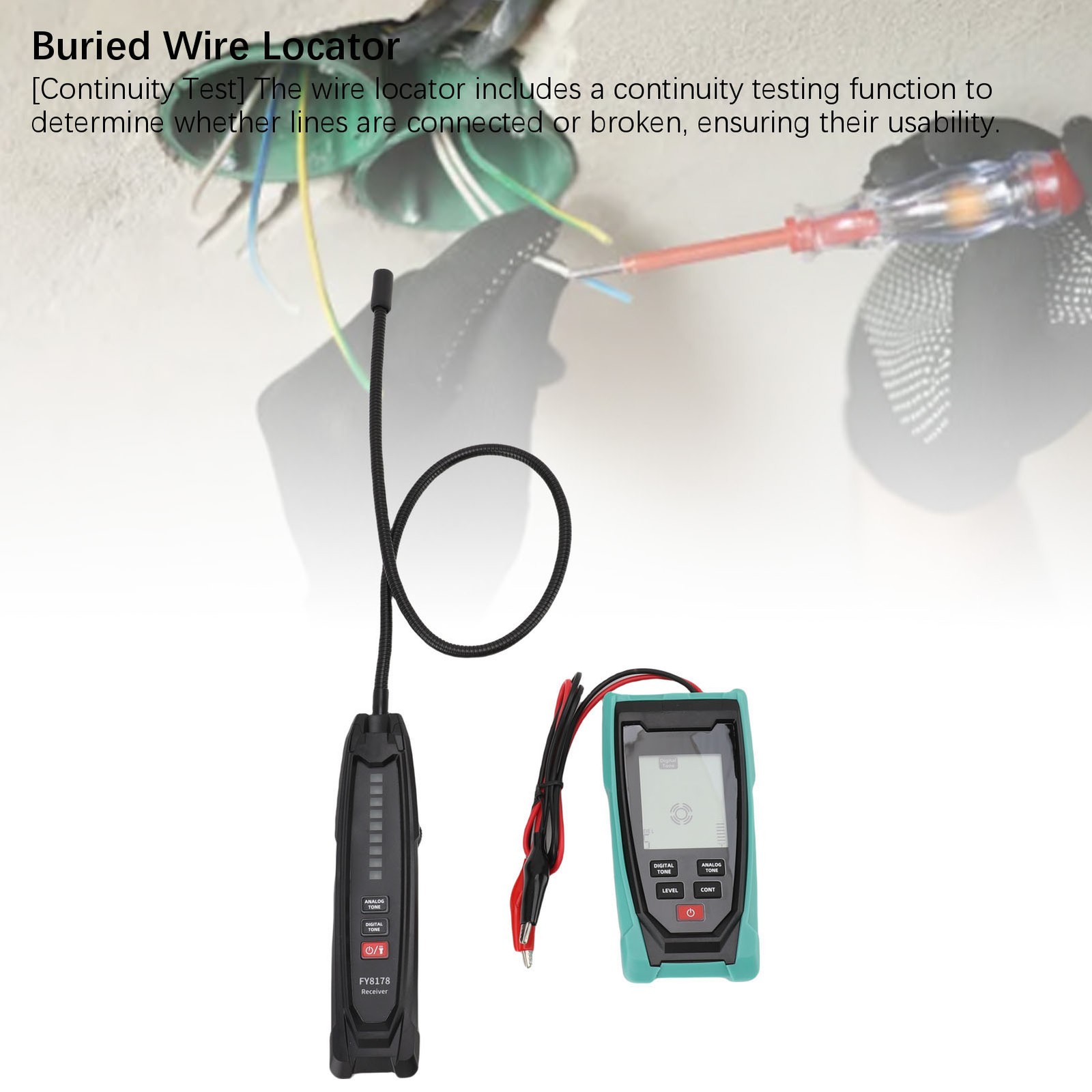 Underground Wire Locator Digital Analog Buried Wire Tracer Cable Break Detector