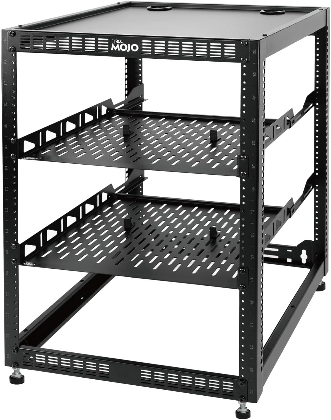 Tecmojo 16U Open Frame Network Rack for IT & AV Gear, AV Rack Floor Standing or