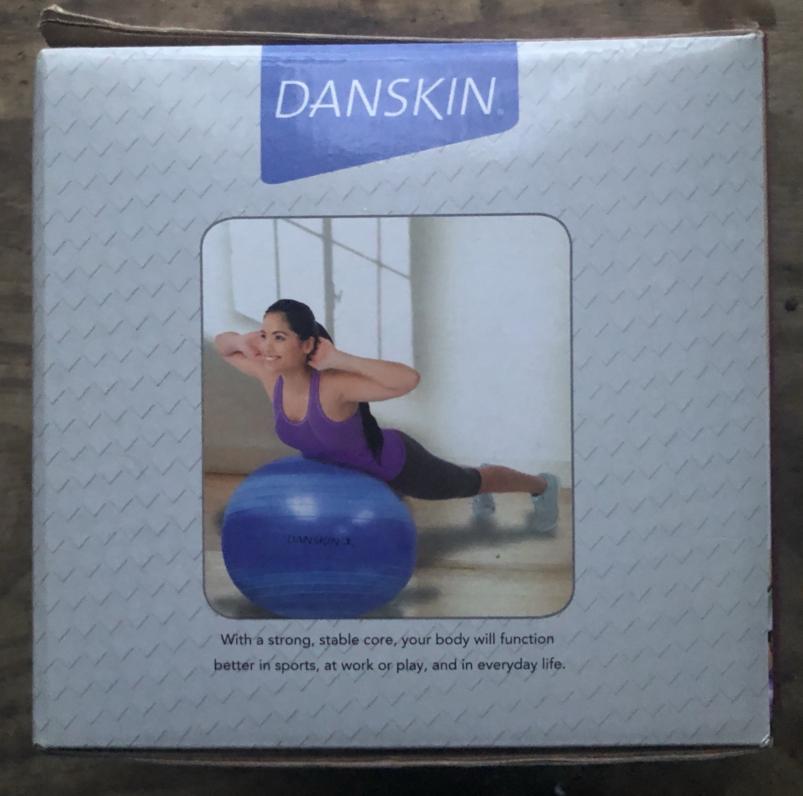 Danskin Burst Resistant Core Ball 65 cm Blue Includes Workout DVD New in Box