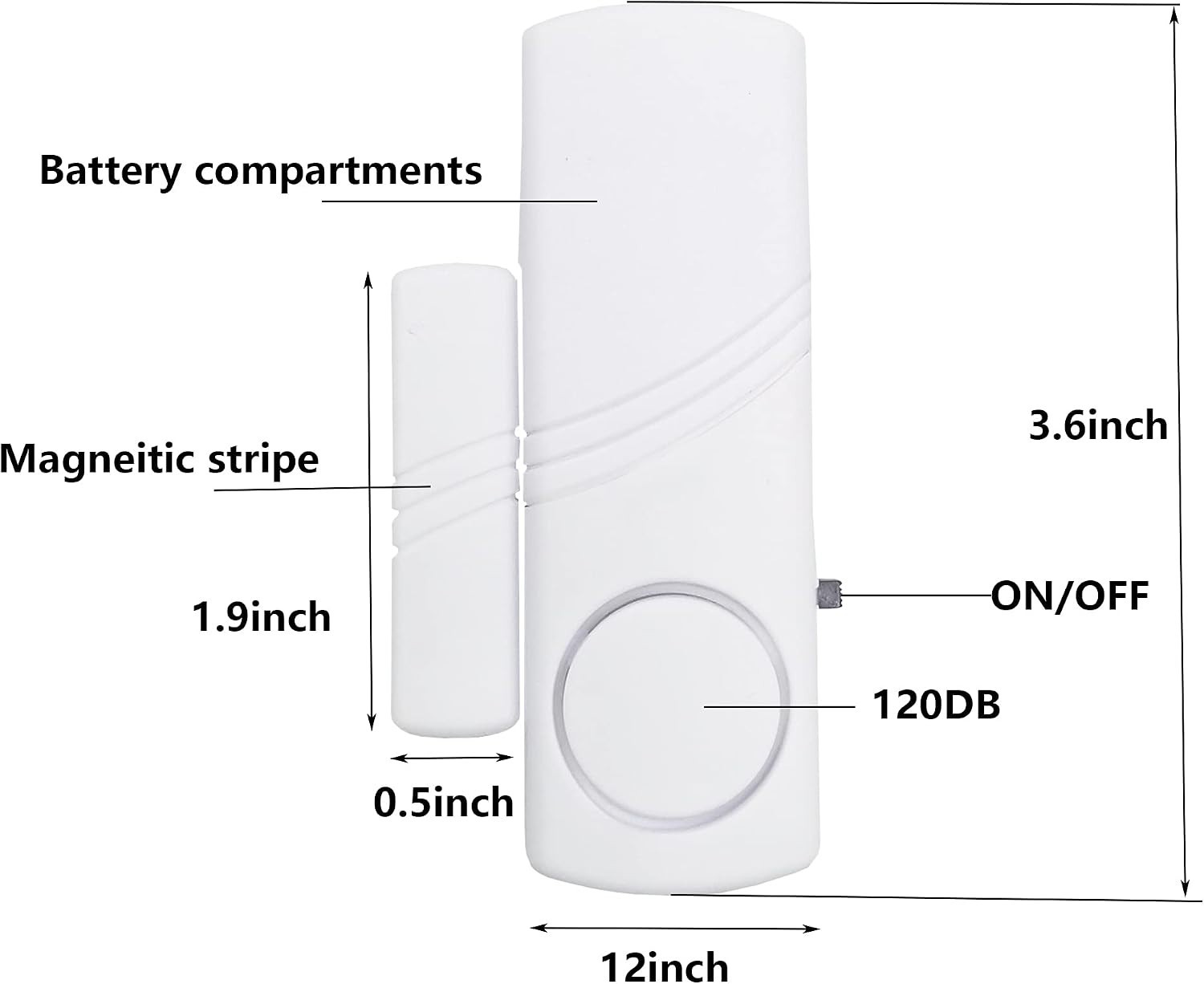Secure Home 2-Pack Window and Door Alarm - Long Battery Life, Easy Setup