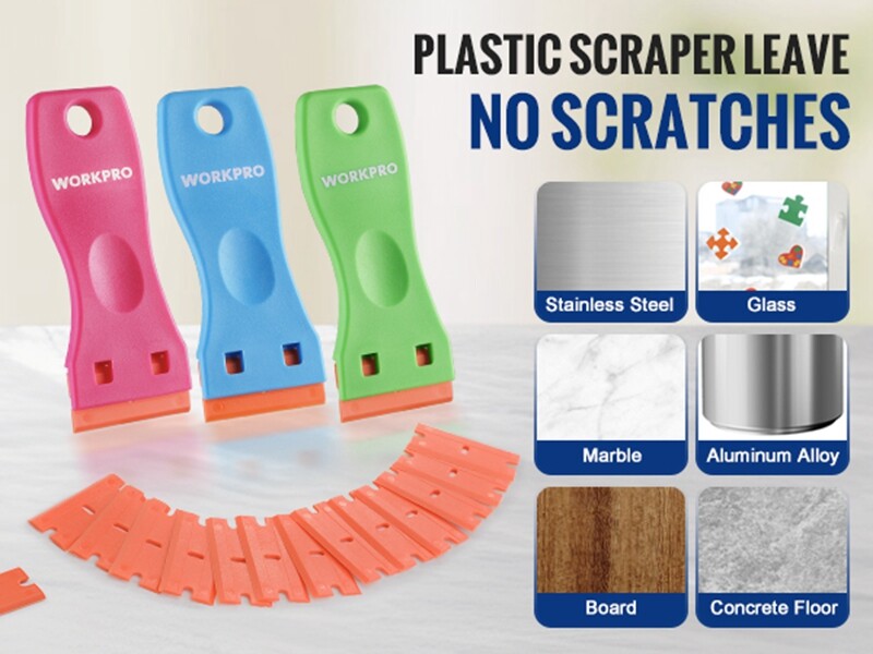 Sticker Remover Tool 120Pcs Plastic Razor Blades 3PC Plastic Razor Blade Scraper