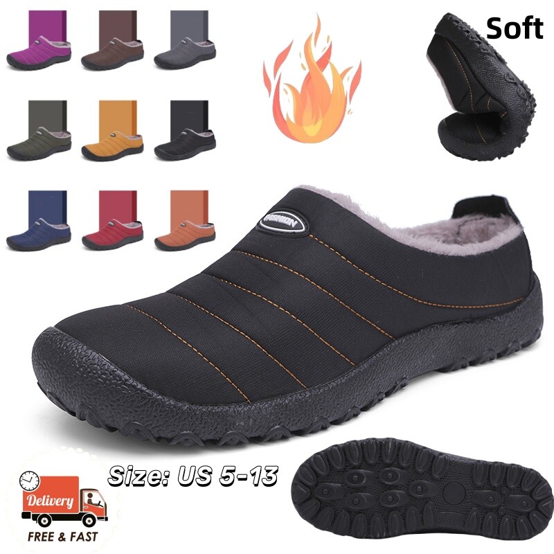 Men/Women Scuff Slippers Casual Slip On Warm House Shoes Indoor/Outdoor Sandals
