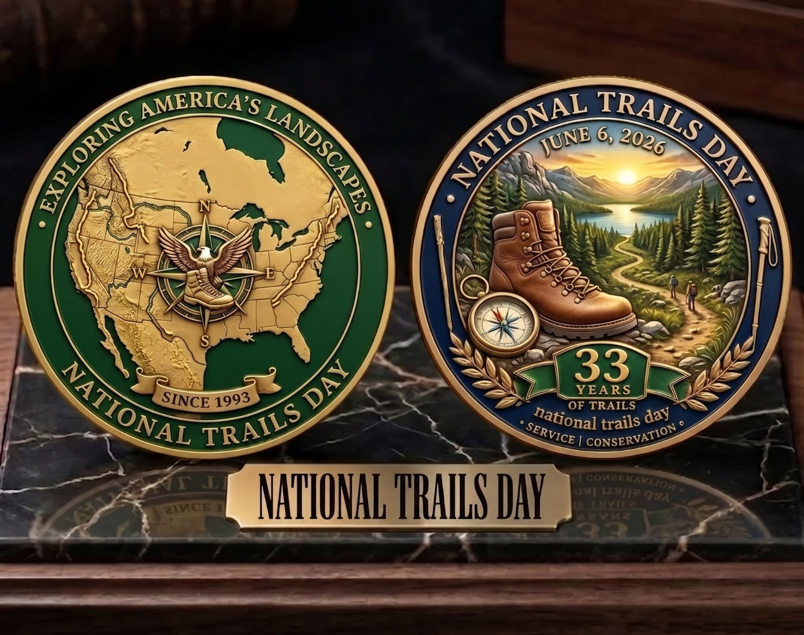 National Trails Day June 6 2026 Commemorative Coin EZS323