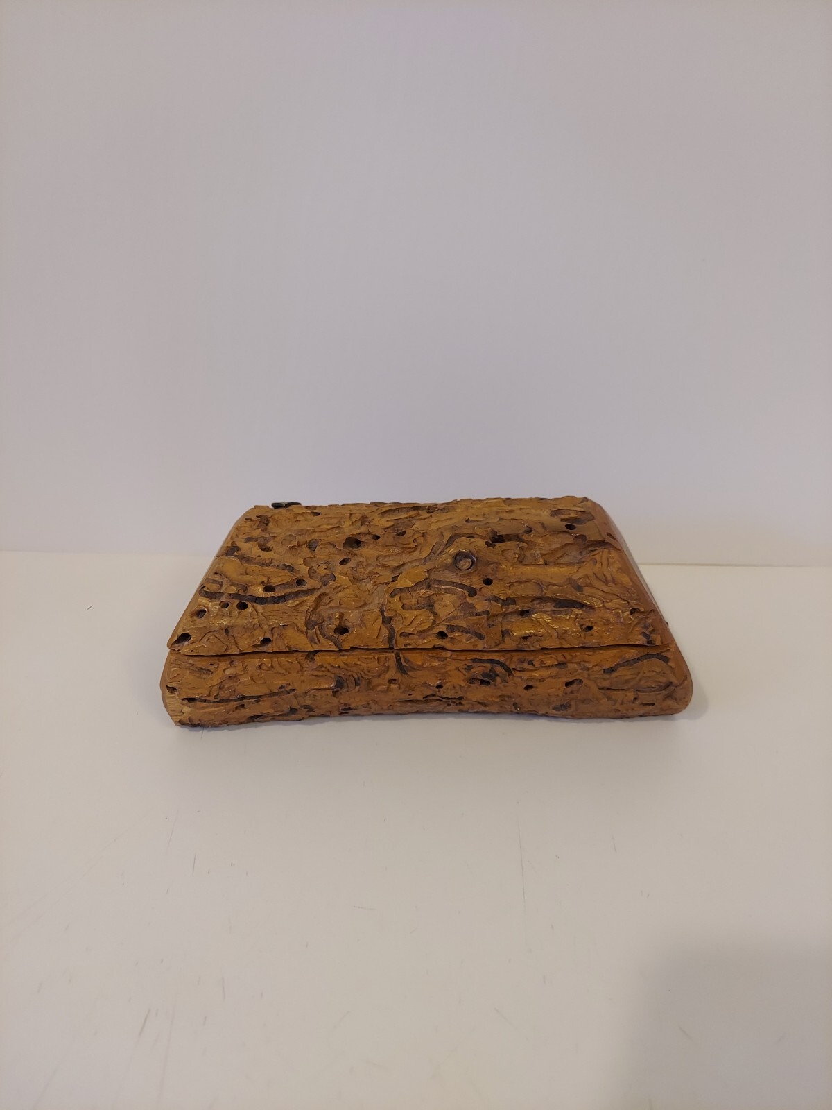 Unique Handmade Wormwood Trinket Box Hinged Lid