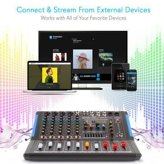 Pyle PMXU67BT Bluetooth 6 Ch. Studio DJ Controller Audio Mixer Console System