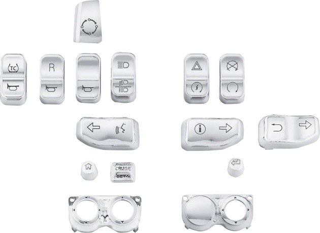 Drag Specialties Handlebar Switch Cover Kit 13-Piece Chrome #264586