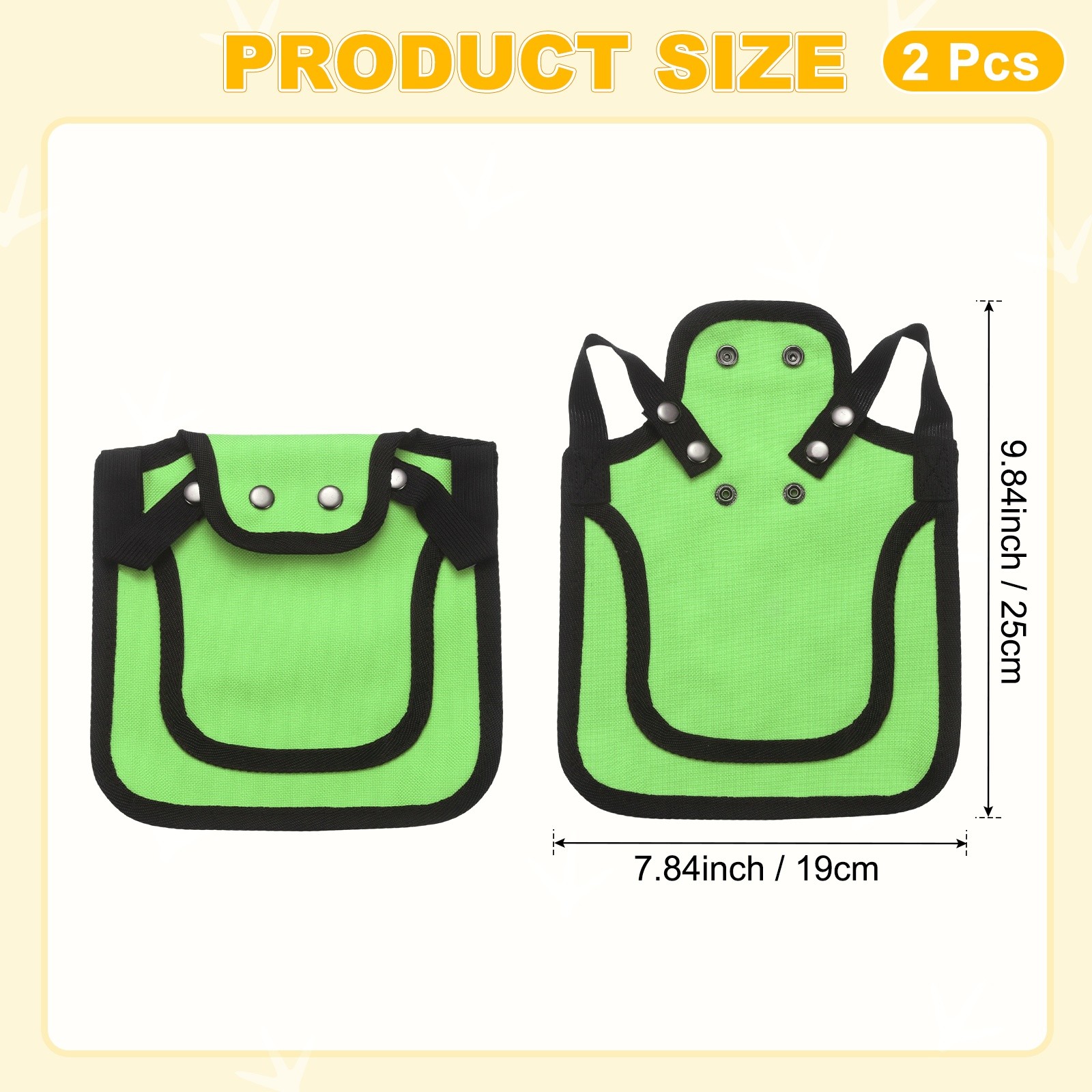 2-Pack Chicken Saddle with Adjustable Strap for Hens [Neon Green]