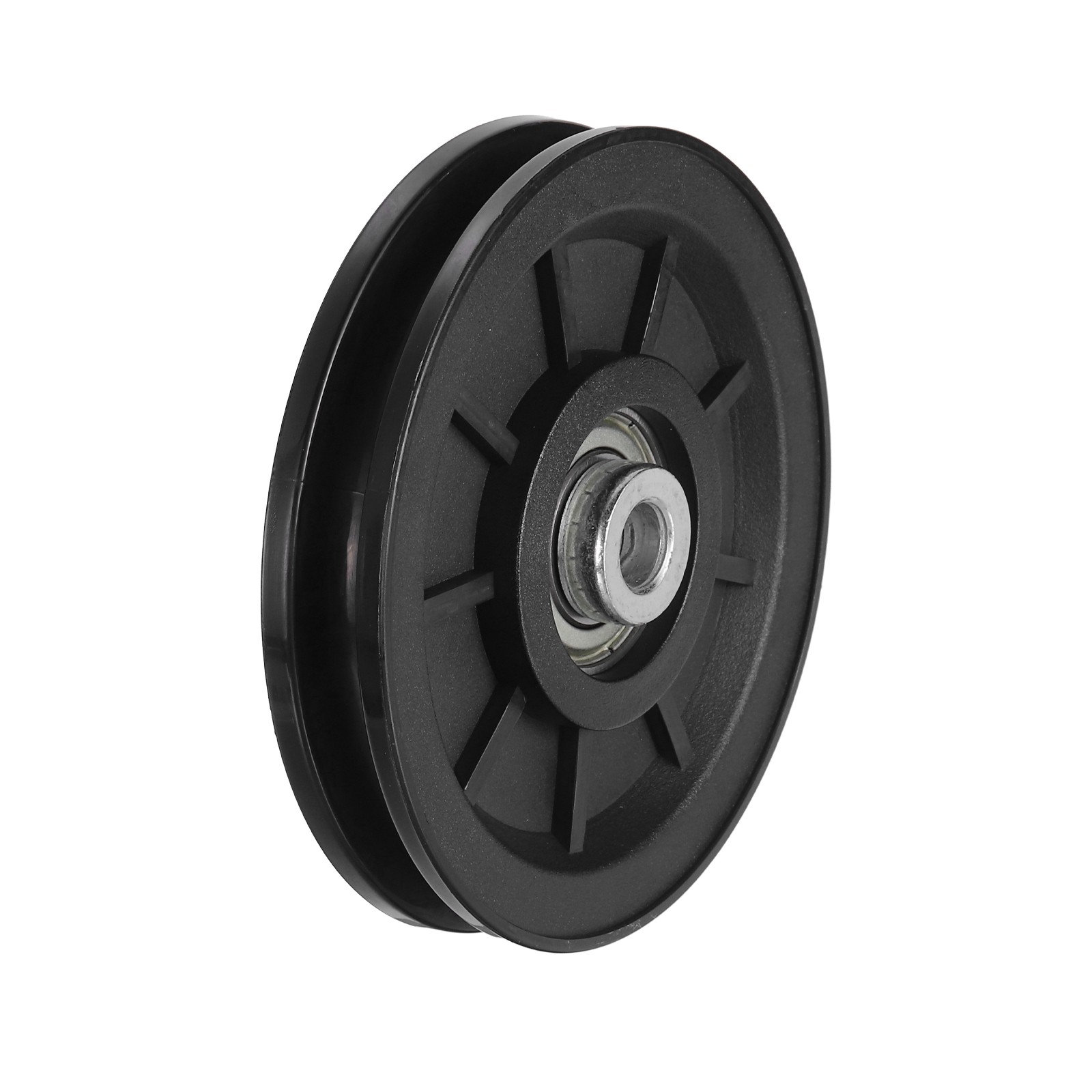 100mm / 3.94" Nylon Bearing Gym Pulley Wheel, Gym Wheel Steel Shaft & Black