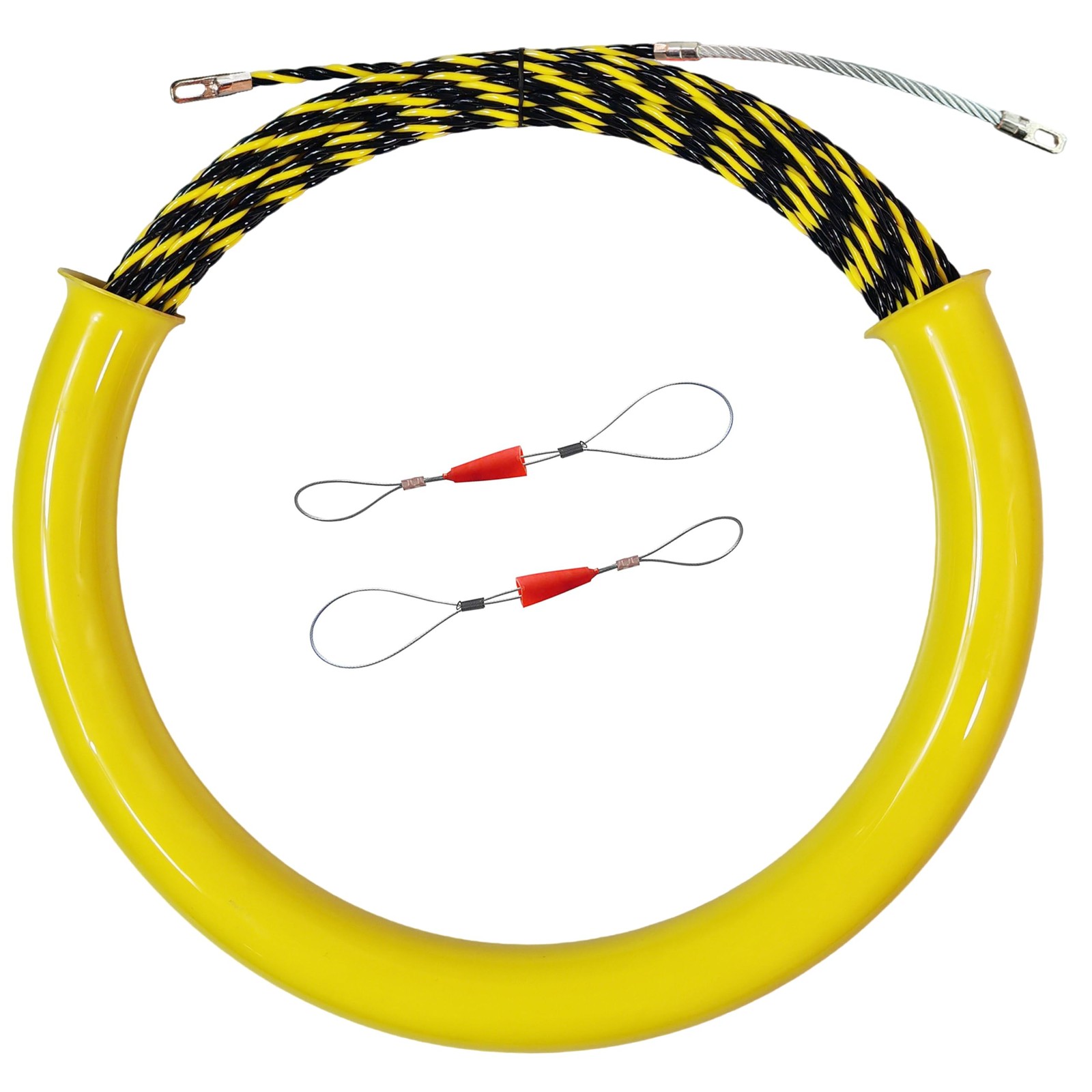 20m/65FT Fish Tape with Collection Tube Electrical Wire Threader Wire Puller ...