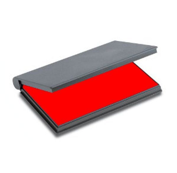 Red Stamp Pad, Size 1 (2.5x4.375", 70x110mm) Felt Surface, Shiny Brand