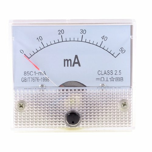 Analog DC Amp Meter 0-50mA for Automotive Circuit Testing, 2.4"x1.9"