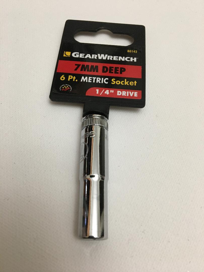 GEARWRENCH 1/4" Drive 6 Point Deep Metric Socket 7mm - 80142