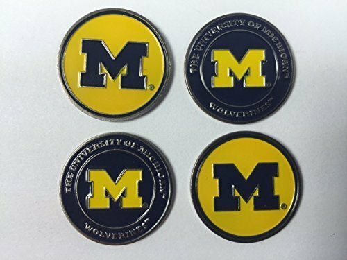 Michigan Wolverines Ball Marker Set of 4- markers:  fits hat clip or divot tool