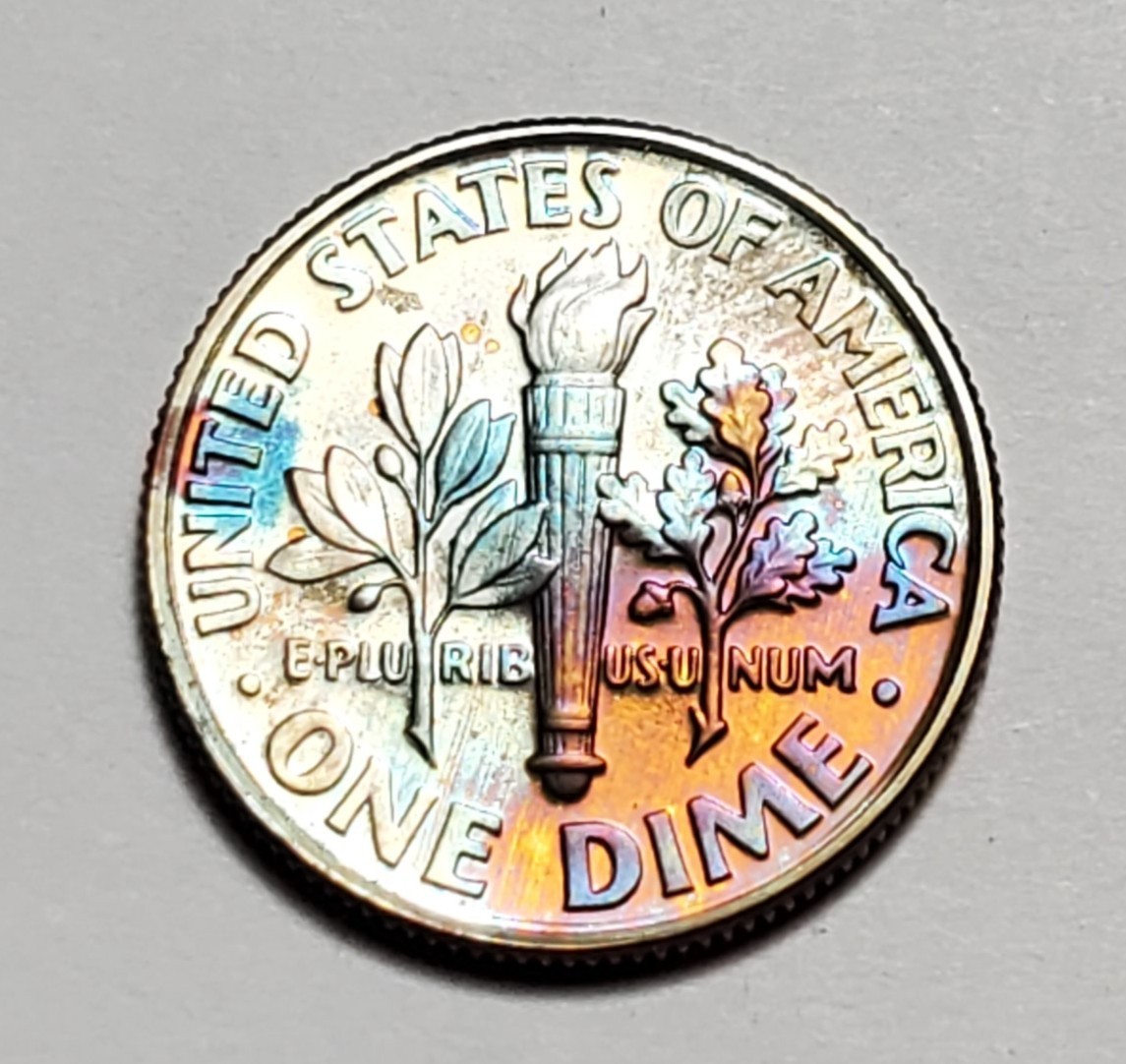TONED 1993 S ROOSEVELT DIME CLAD PROOF UNC #P2697