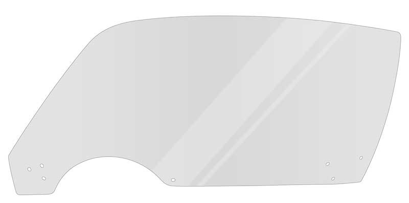 1970-81 Camaro Firebird; Front Door Window Glass; Clear; LH Driver Side