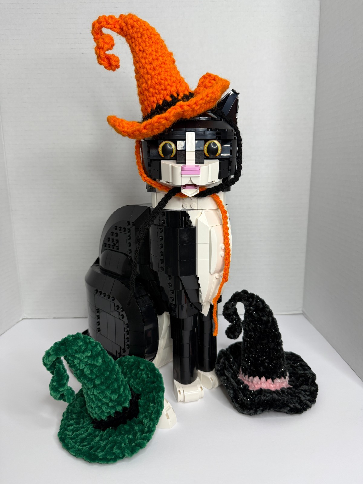Handmade Crochet Pet Witch Hat Small Dog or Cat Set of 3 NEW