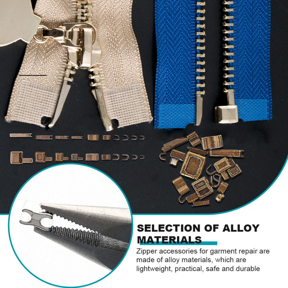 32 Sets Zipper Head Repair Kit Clothes with Zippers Outdoor Tent