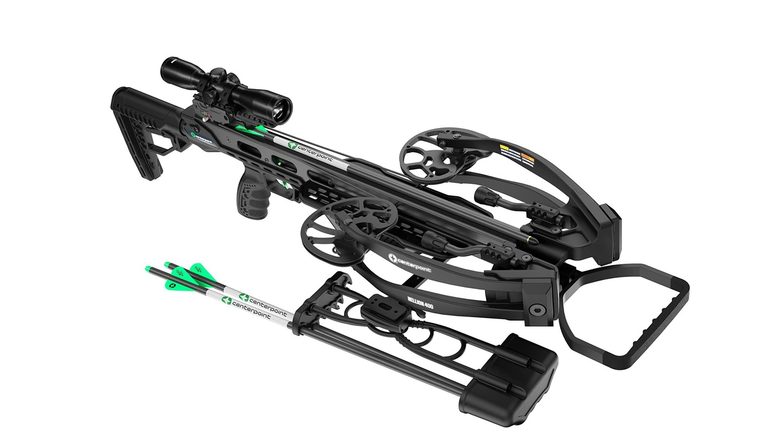 CenterPoint Hellion 400 FPS 185 LBS Compound Crossbow - 8 Inch Cocked Ultra C...