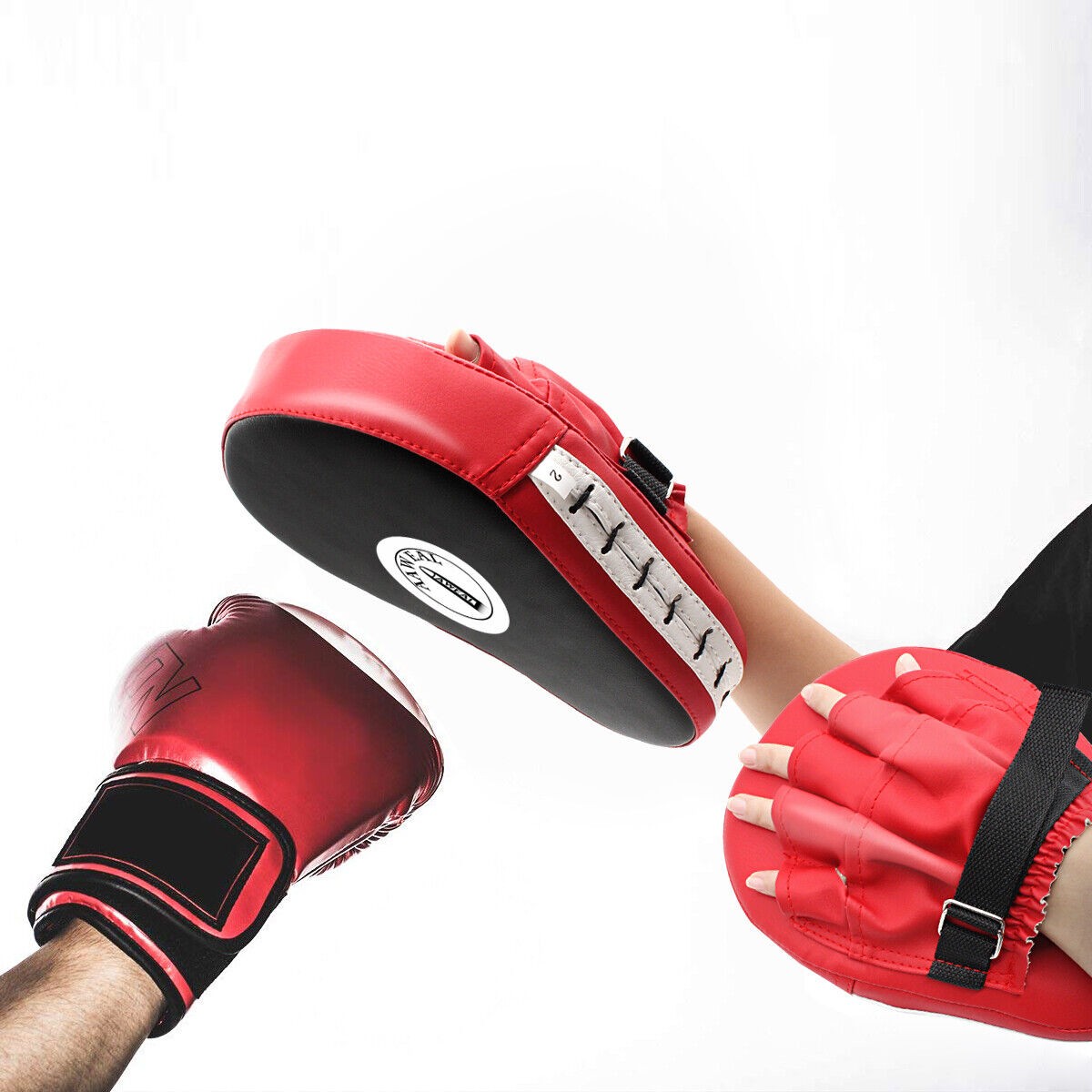 Focus Pad Hook & Jab Mitt Boxing Punch MMA Muay Thai Kick Sparring