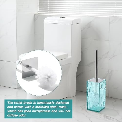 Clear Acrylic Bathroom Accessories Set - Rust-Free, 5 Piece Turquoise