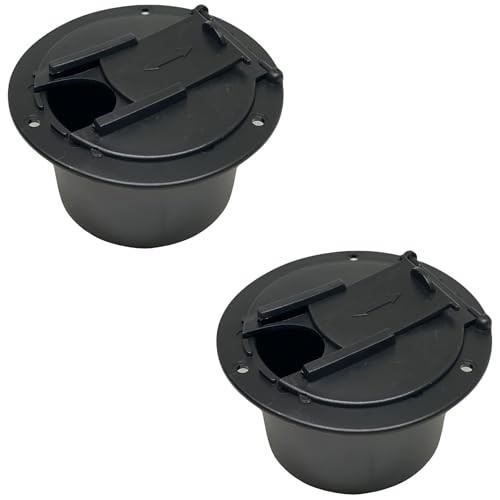 | RV Electrical Cable Hatch | Electrical Cable Hatch | RV 2 Packs Black