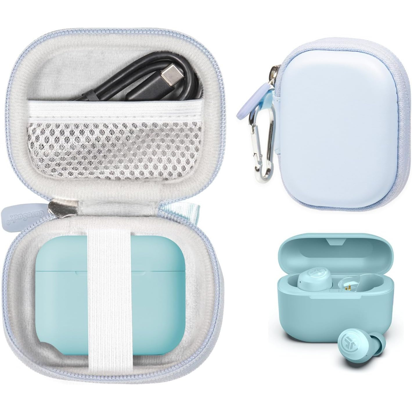 getgear Semi-Hard Earbuds Carrying Case for JLab Go Pop+, Go Air Pop, Air Tones/