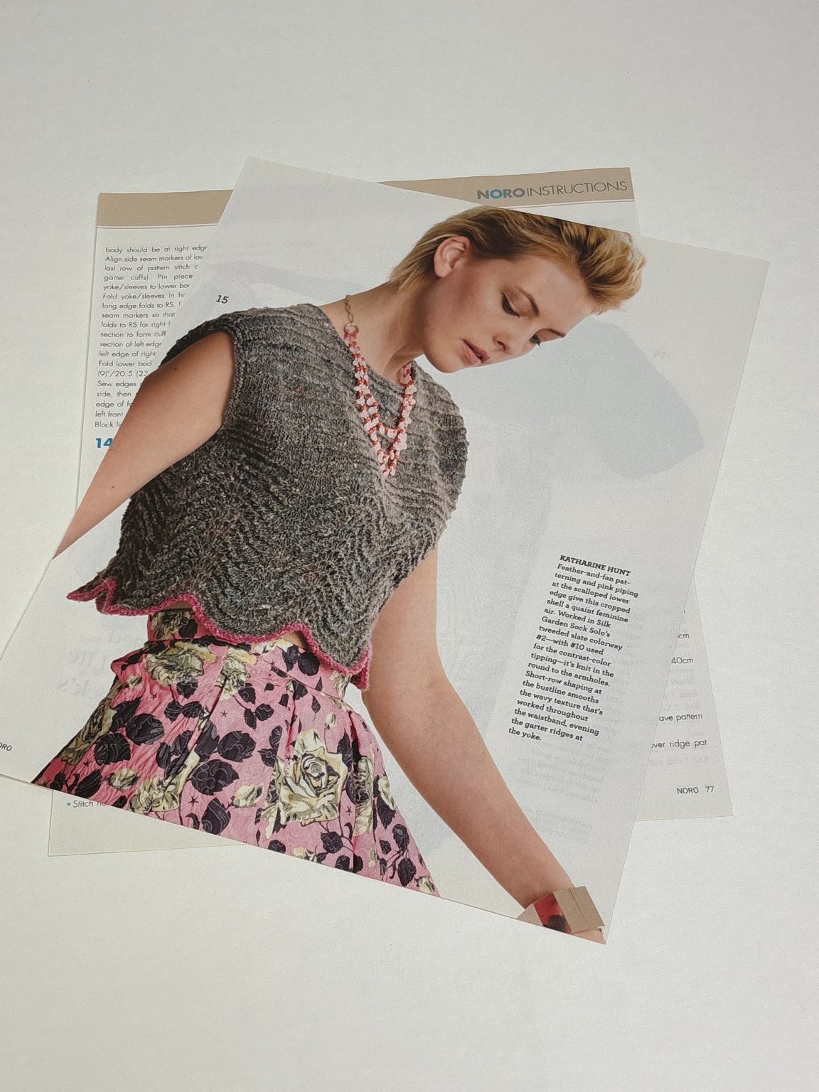 Cropped Shell Top Knitting Pattern Magazine Pages