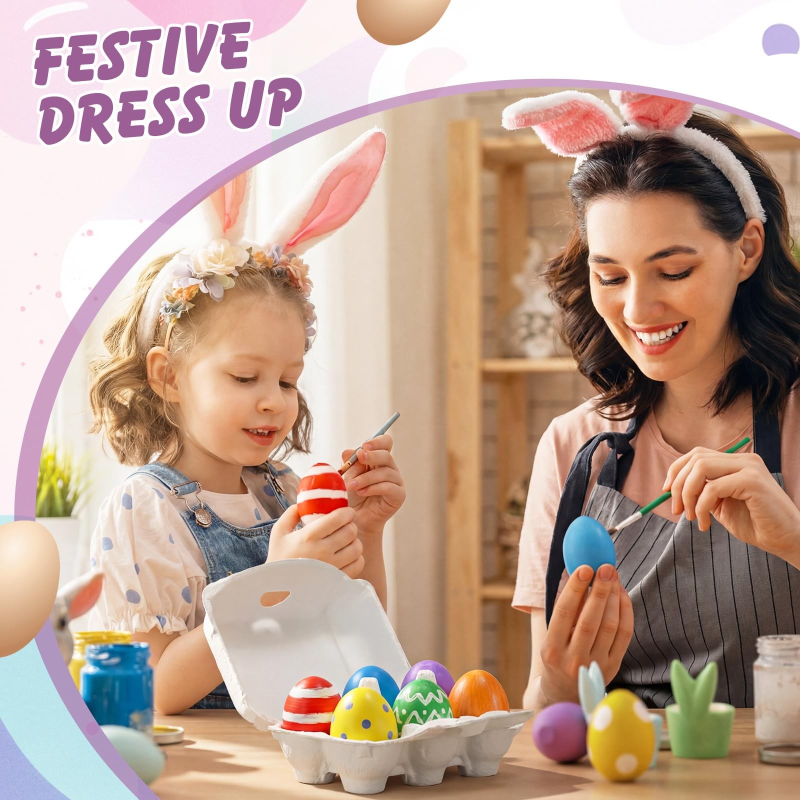 24 PCS 6 Count Easter Egg Cartons White Natural Pulp With Ribbon Gift