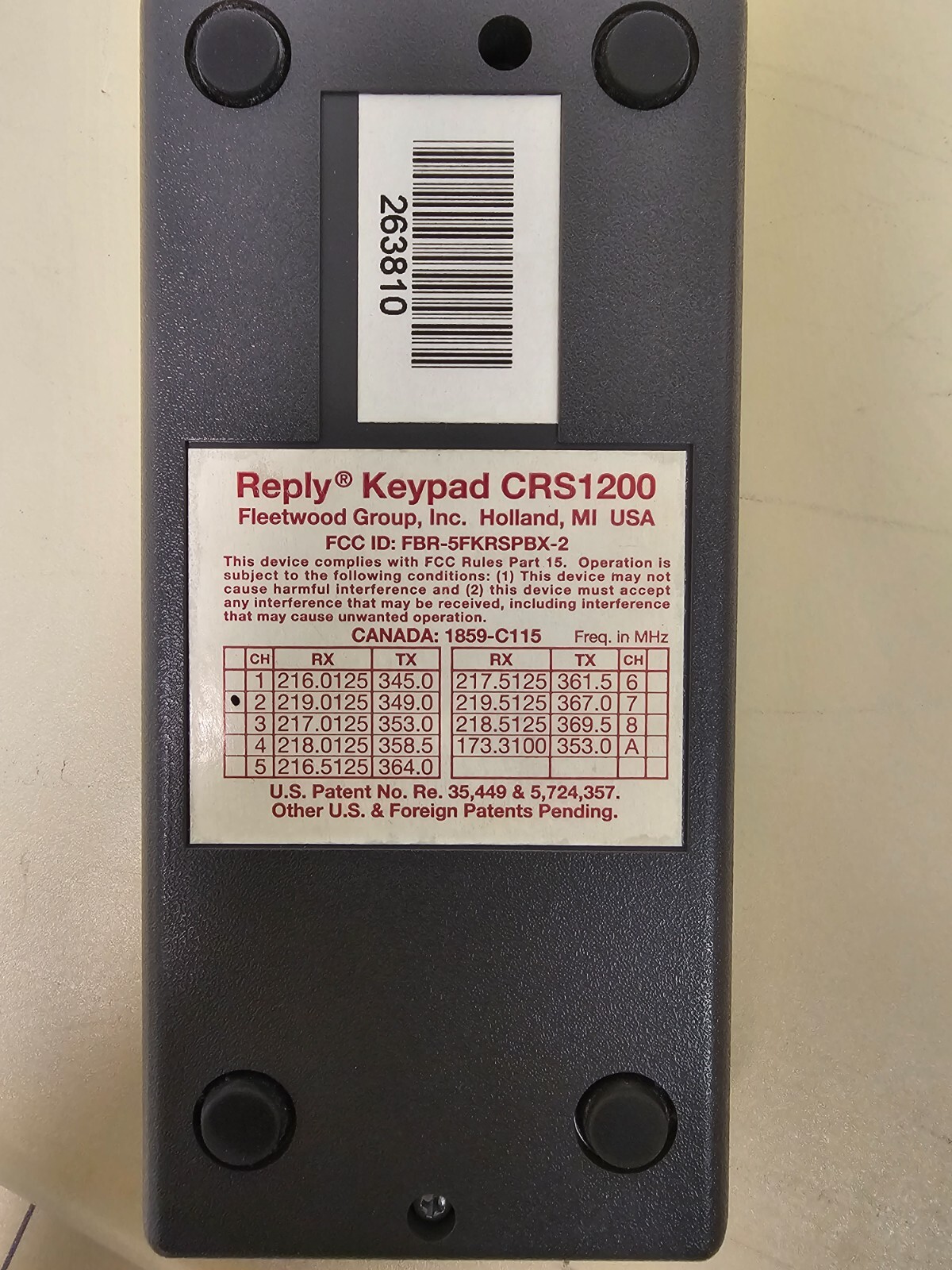 Fleetwood Reply Coordless System - Audience Response Keypad