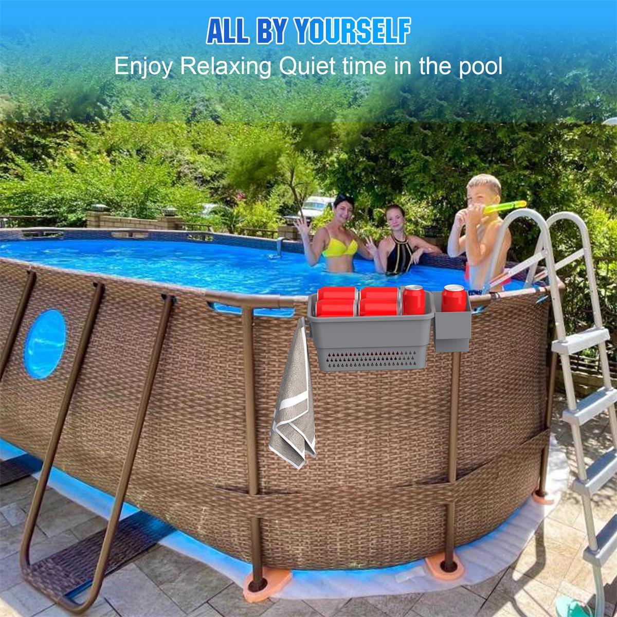 2 Packs Basket Above Ground Poolside Storage Basket for Above Ground Pool US