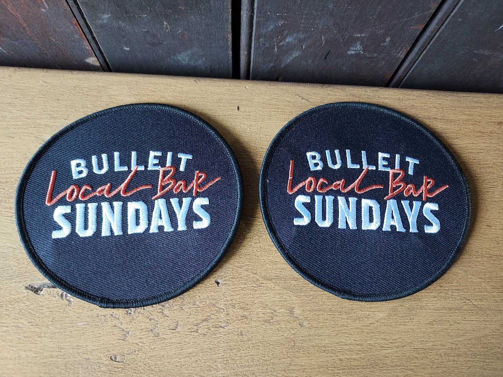 Bulleit Bourbon Local Bar Sundays set of two patches  NEW!