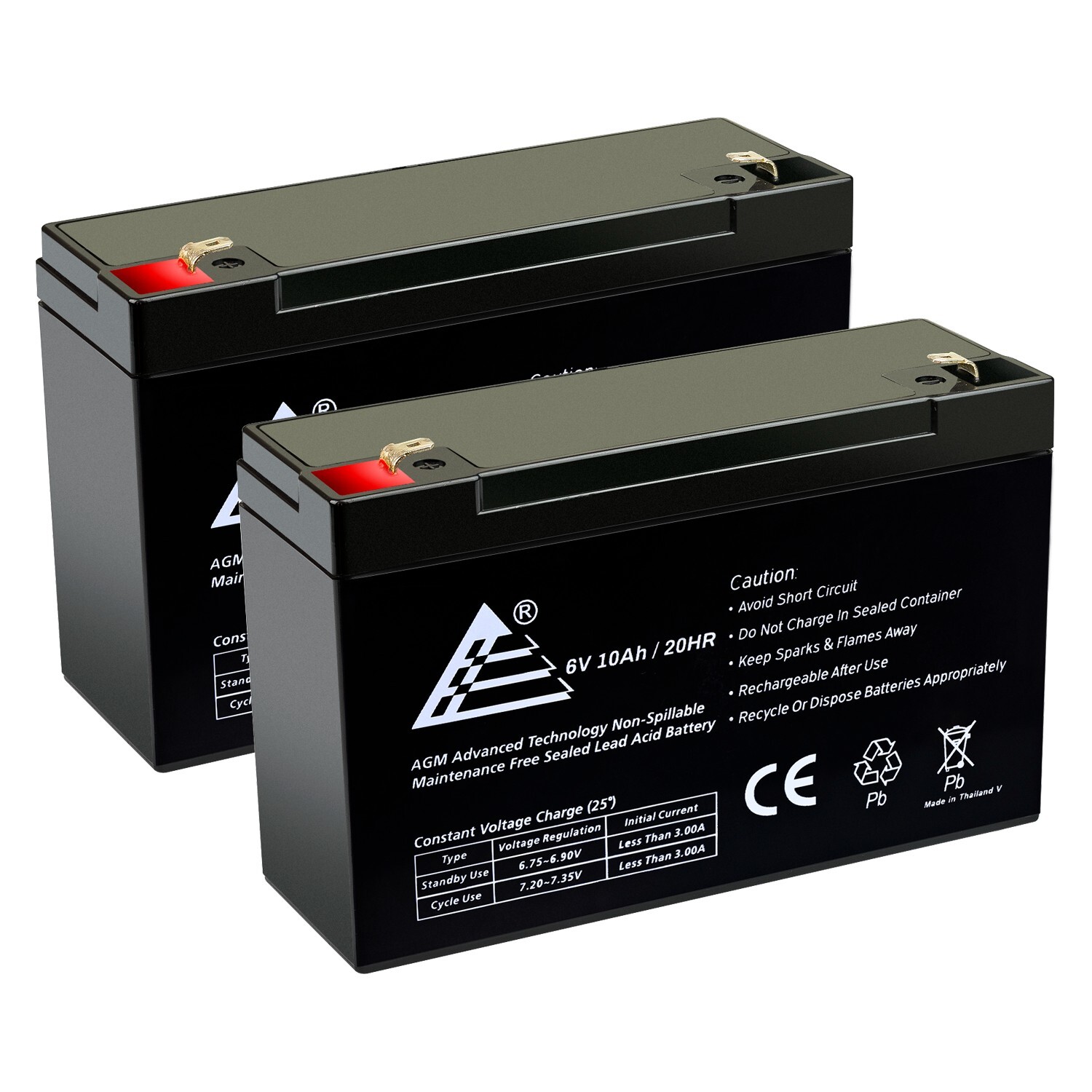2 Pack - 6v 10ah 6 volt 10 AMP SLA AGM Battery Replaces Yuasa NP10-6
