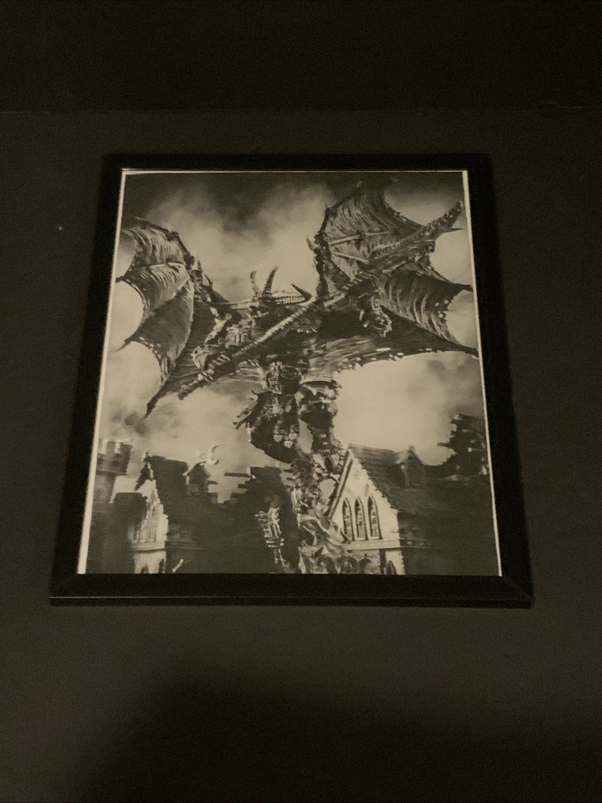 Framed Bloodthirster of Khorne Wall Art BLK & WHT Chaos Daemons Warhammer 40K