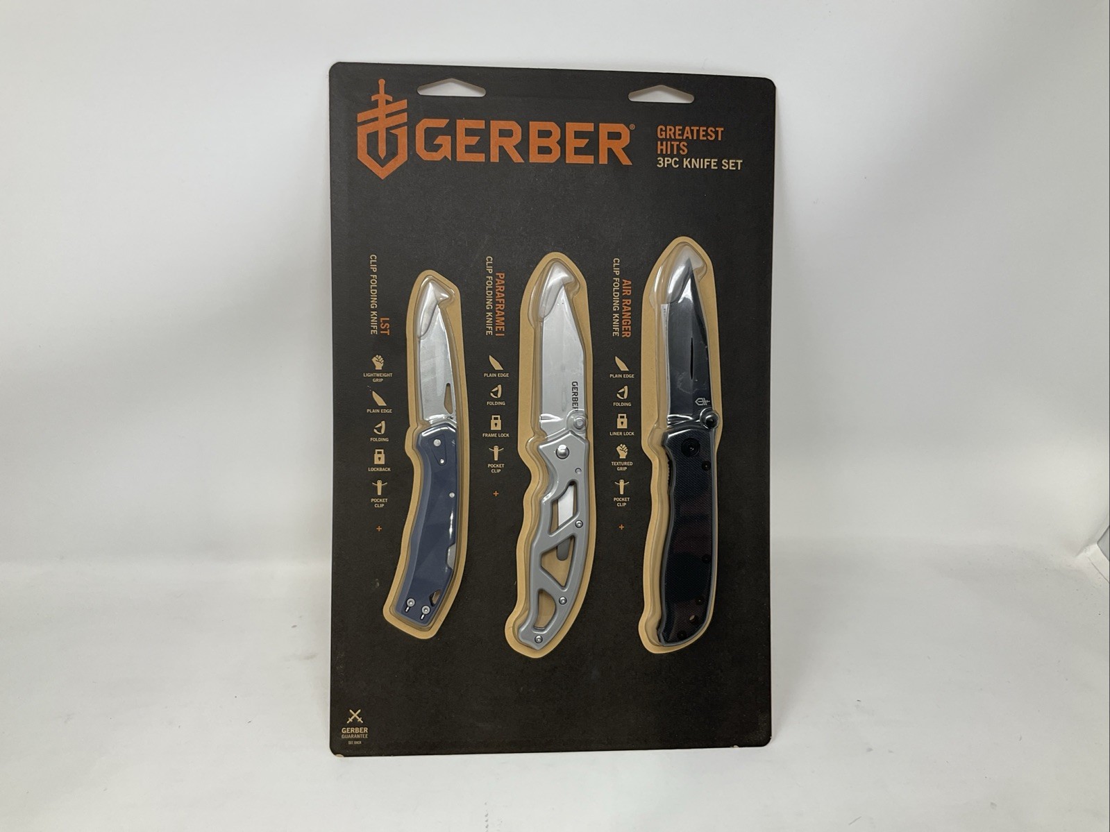 Gerber 3-Pc Folding Knife Set, LST(Urban Blue), Paraframe I, Air Ranger (Black)