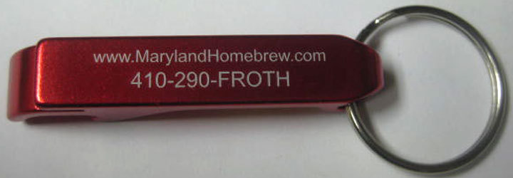 MARYLAND HOME BREW red Beer Opener, Keychain, Key ring Columbia, MARYLAND, NICE