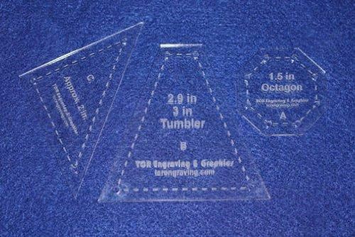 3 Piece Set Octagon Quilt Templates - With Seam Allowance -Clear 1/8"