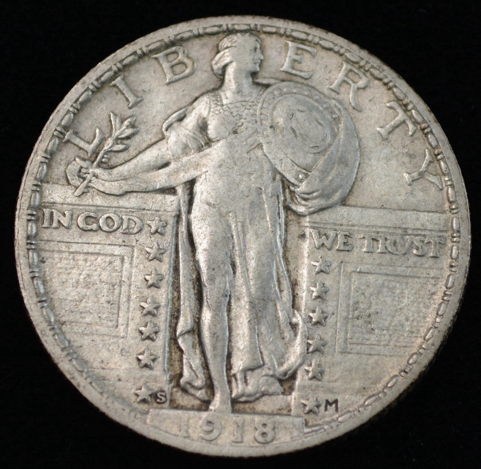 1918- S Standing Liberty Quarter 25c- XF -San Francisco Mint