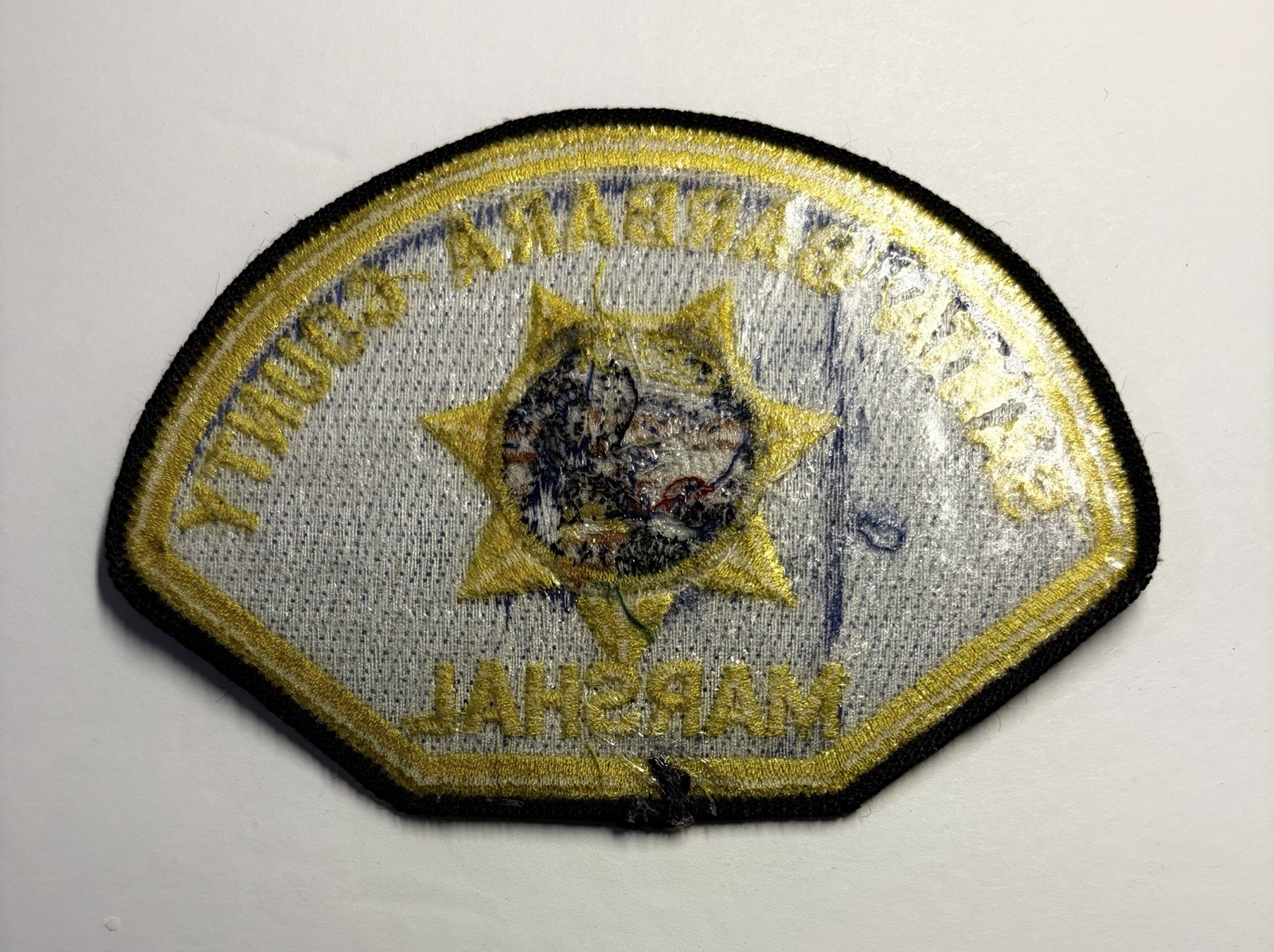 VINTAGE DEFUNCT CALIFORNIA SANTA BARBARA COUNTY MARSHAL PATCH #D41