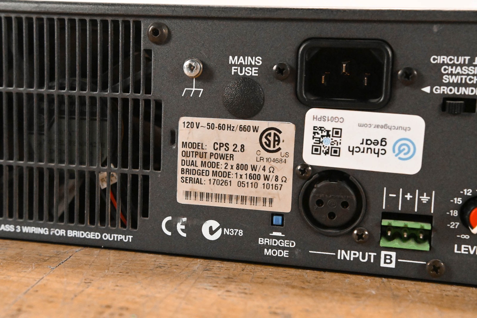 Electro-Voice (EV) CPS2.8 Stereo Power Amplifier CG01SPH