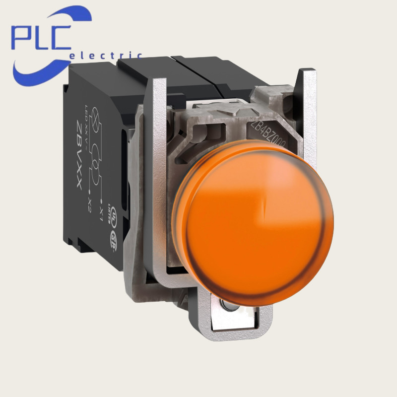 New Schneider XB4BV5B5 Pilot light metal  orange 22mm niversal LED 400V