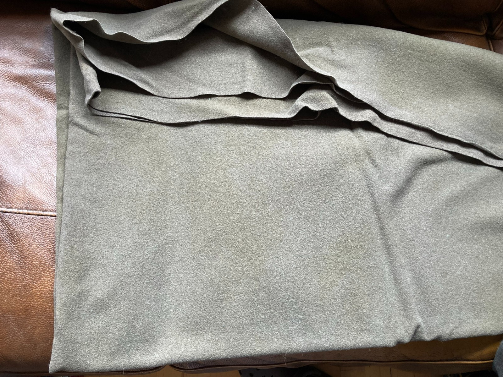 military blanket olive green heavy army surplus supply collectible 74"x56" USA