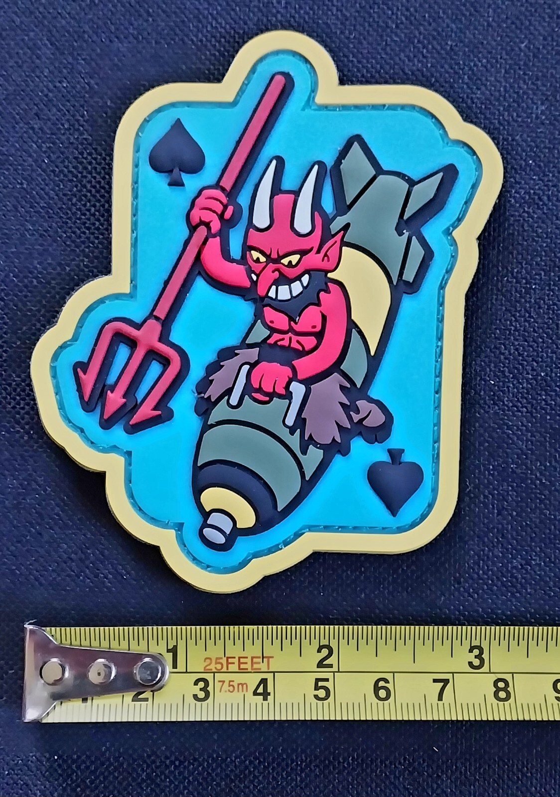 3D PVC Hook Backing Morale Military Patch COLOR DEVIL BOMBER