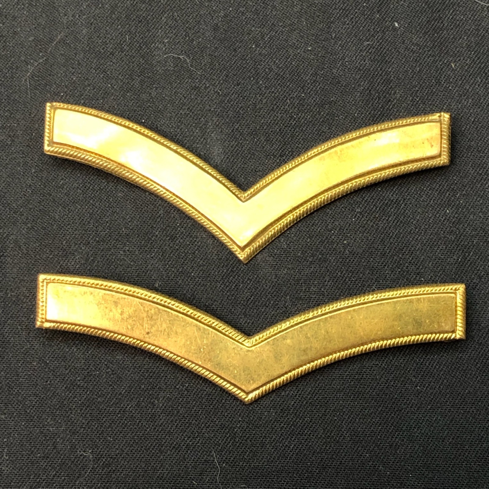 Original British Army Chevrons Collar Badge Pair