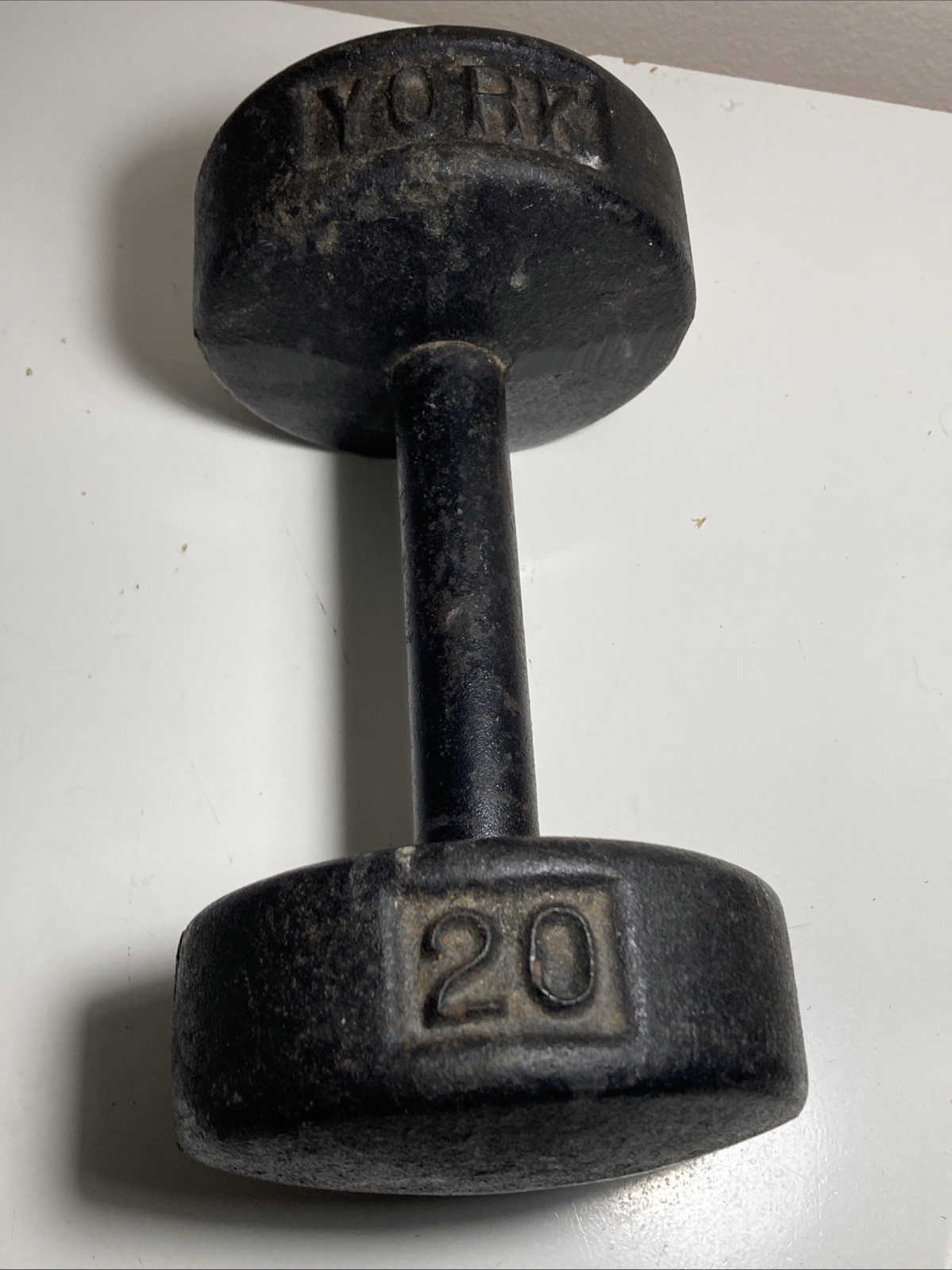 York Roundhead Dumbbell Single Weight 20lb USA Cast Iron