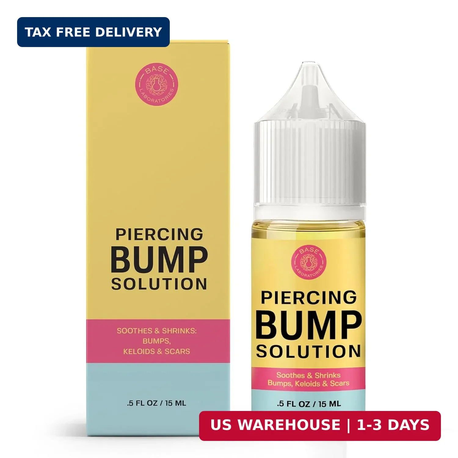 BASE LABORATORIES Piercing Bump Treatment & Keloid Remover Gel 2-Pack Set