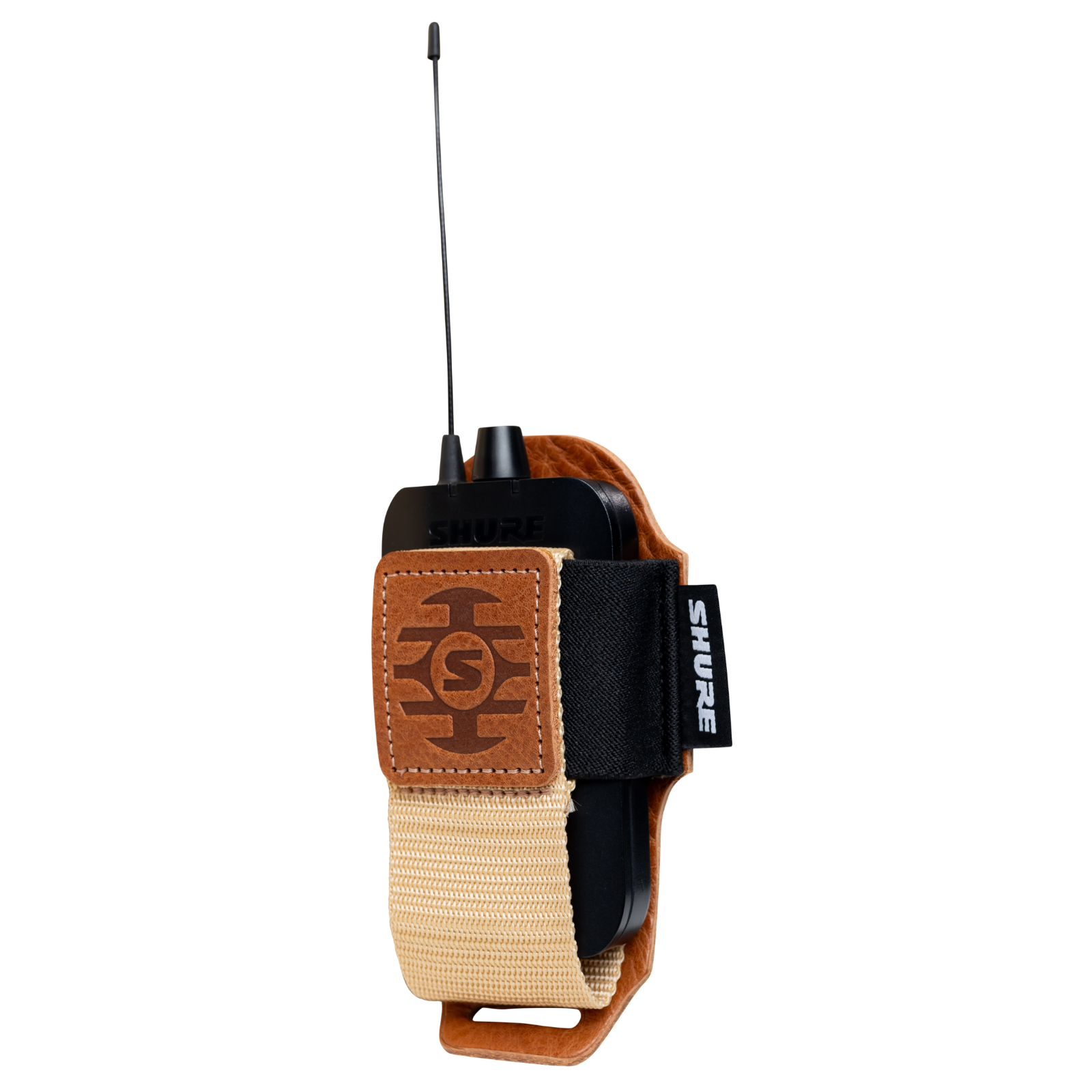 Shure by Gator Premium Tan Leather Wireless Bodypack Transmitter Pouch